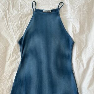 Reformation Blue Knit Mini Dress